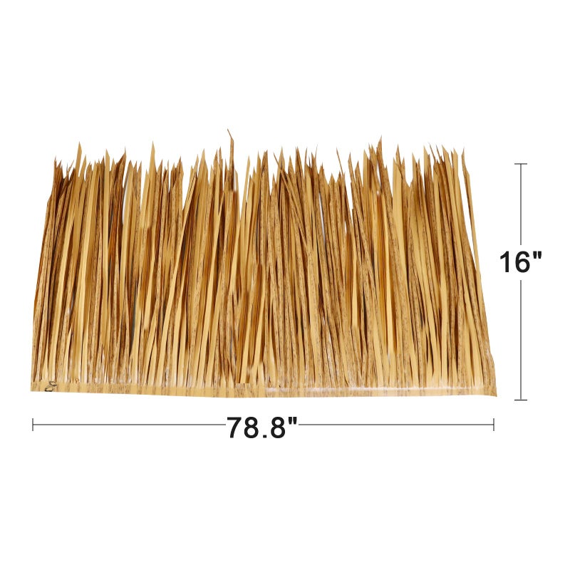 NAHARO 78.8" Tiki Straw Roof Thatch â€“Mexican Style Artificial Palm Thatch Rolls Tiki Bar Hut Grass Duck Boat Blinds Grass Palapa Thatch Roofing for Garden Patio Umbrella Covers Fence Party Decoration - Image 2