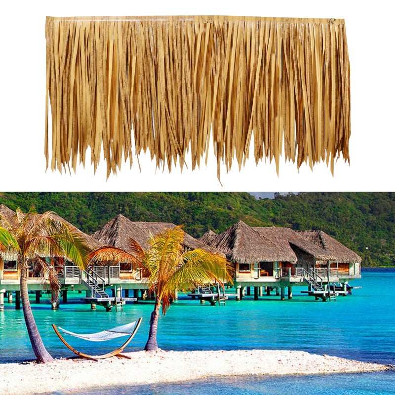 NAHARO 78.8" Tiki Straw Roof Thatch â€“Mexican Style Artificial Palm Thatch Rolls Tiki Bar Hut Grass Duck Boat Blinds Grass Palapa Thatch Roofing for Garden Patio Umbrella Covers Fence Party Decoration - Image 4