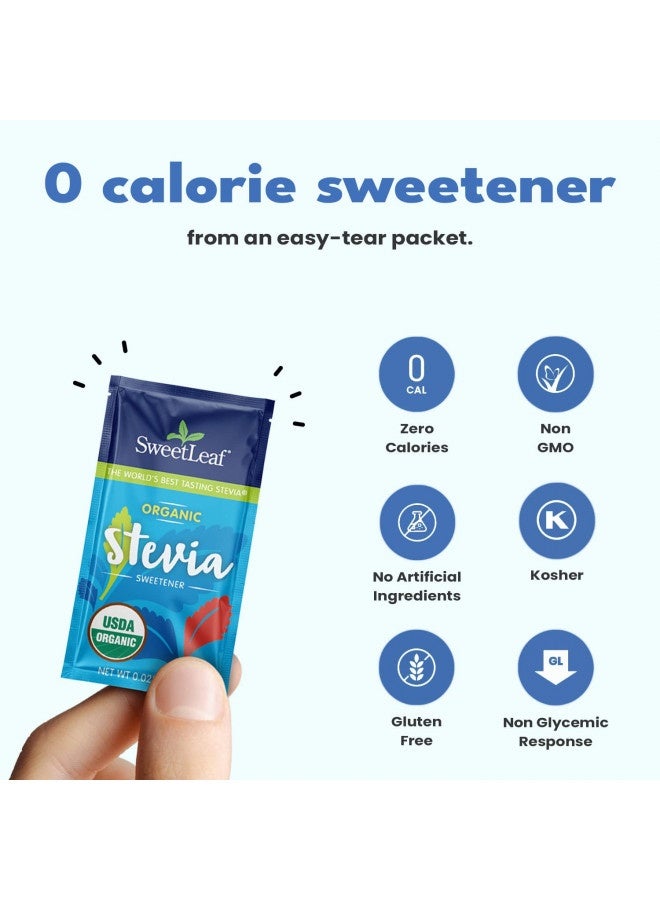 SweetLeaf Sweetleaf Organic Stevia Packets - Zero Calorie Stevia Powder, No Bitter Aftertaste, Sugar Substitute For Keto Coffee, Nothing Artificial, Non-Gmo Stevia Sweetener Packets, 70 Count 