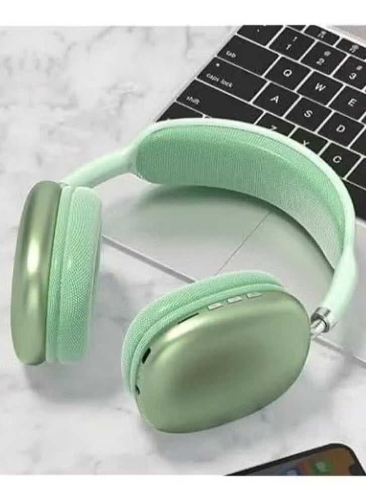P9 Bluetooth Over-Ear Headphones Green - Image 2
