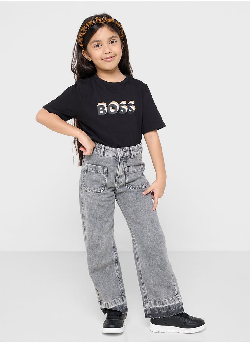 HUGO - Kids Straight Fit Denim Jeans - Image 1