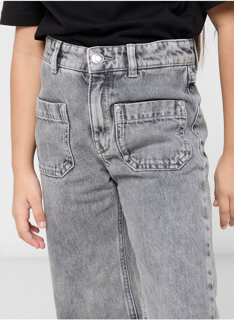 HUGO - Kids Straight Fit Denim Jeans - Image 1