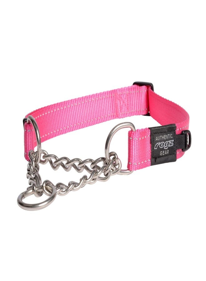 Rogz Reflective Nylon Choke Collar; Slip Show Obedience Training Gentle Choker for Extra Large Dogs, Pink - Image 1