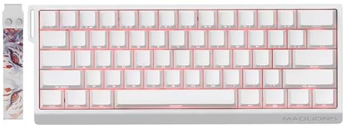 Hyekit x FGG MADLIONS MAD 60 HE RGB 60 Wired Magnetic Switch Gaming Keyboard with Adjustable Actuation 8000 Hz Polling Rate Rapid Trigger Mode Hall Effect Switches for PCMac White - Image 1