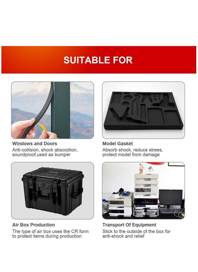 Y&D - Weather Stripping Door Seal StripHigh Density Foam TapeDoors and Windows Insulation Soundproofing WeatherproofSelf Adhesive Rubber Weatherstrip Strip 1/2''W X 1/4''T 26'L - Image 1