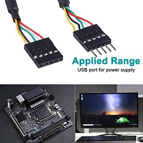 MEIRIYFA 5Pin USB IDC Header Extension Cable,2.54 Dupont 5-Pin Male to Female Motherboard Header Cable for USB Ports, Expansion Cards 3.3FT（2 Pack） - Image 3