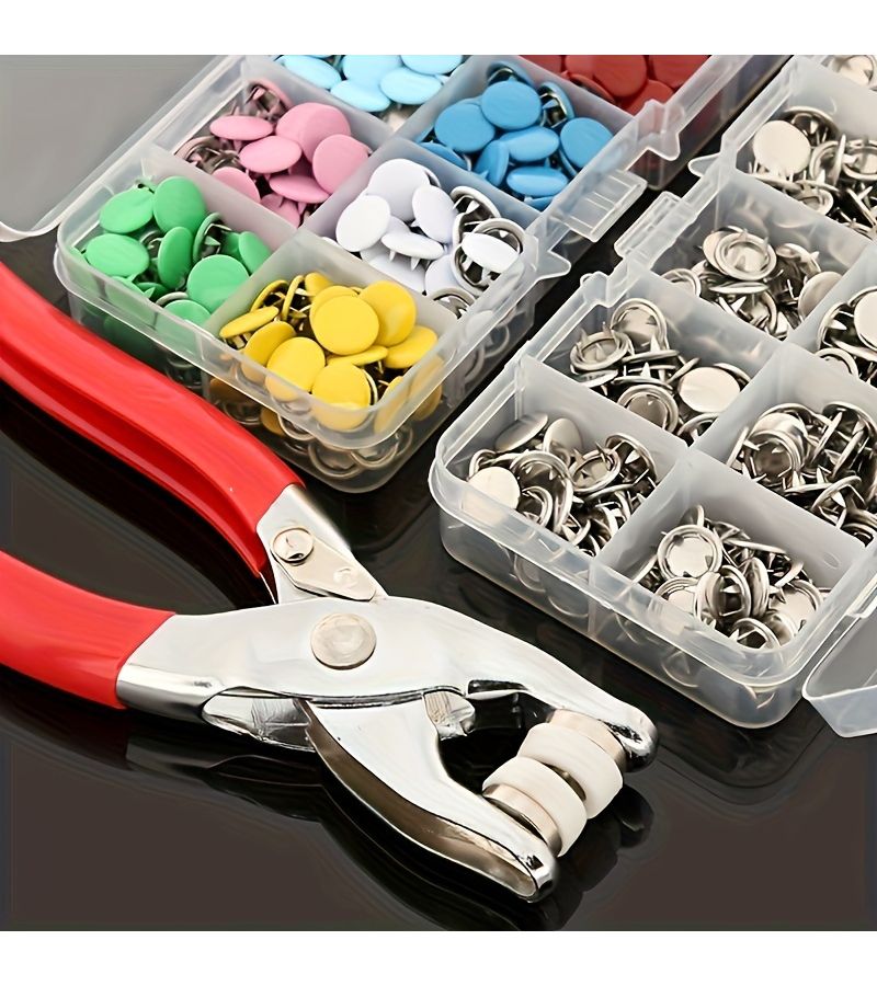 Deluxe 402 Piece Snap Button Set with Mixed Colors for Sewing Projects Bags Apparel - Image 1