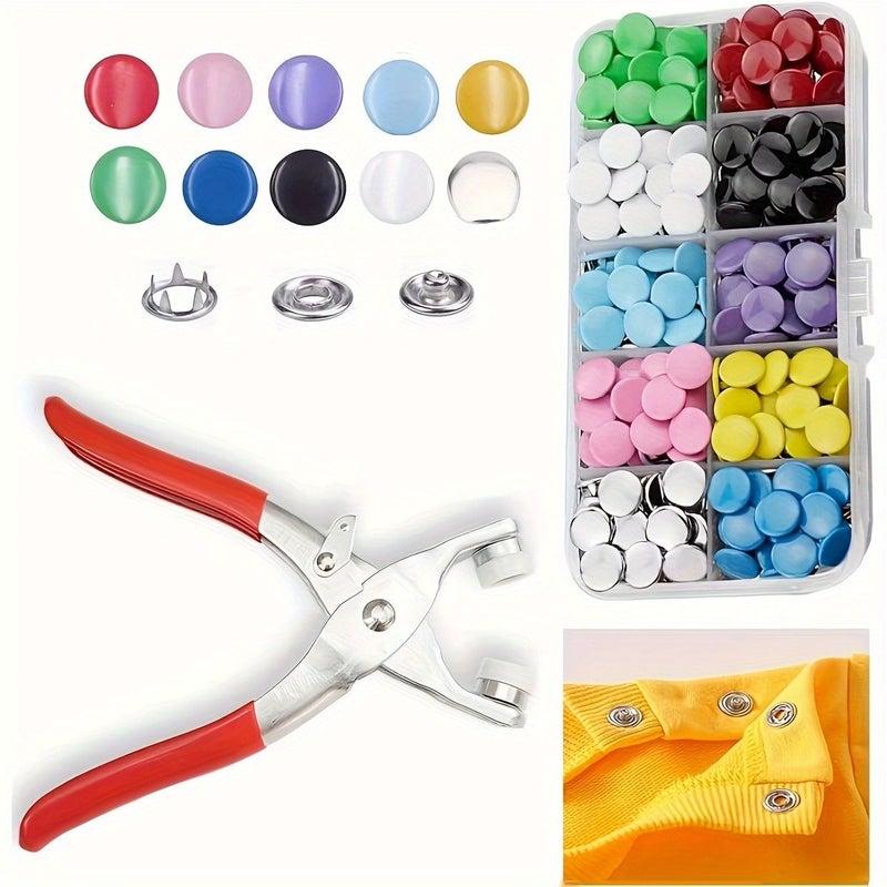 Deluxe 402 Piece Snap Button Set with Mixed Colors for Sewing Projects Bags Apparel - Image 3