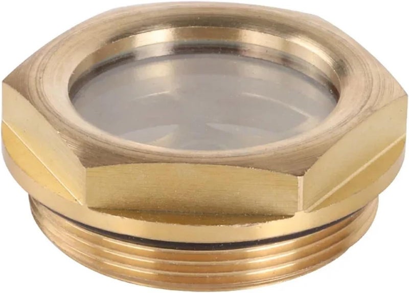 Oil Liquid Level Gauge Sight Glass 1/4" 3/8" 1/2" 3/4" 1" -2" BSP M10-60 Male Thread Brass Hex Head Oil Level Sight Glass Window for Air Compressor Machine Tool(M30x2) - Image 1