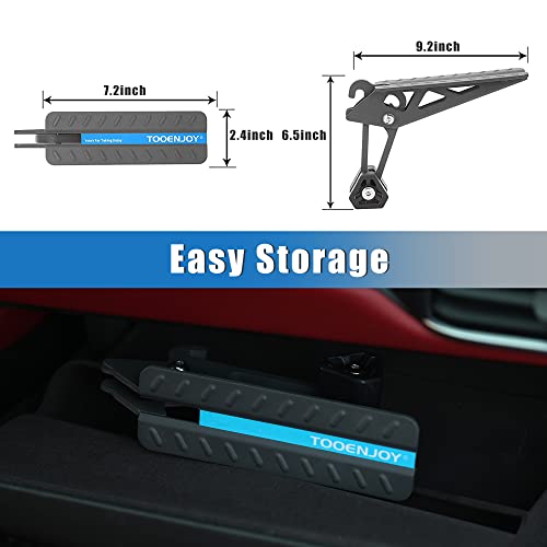 TOOENJOY Universal Fit Car Door Step, Foldable Roof Rack Door Step Up on Door Latch, Both Feet Stand Pedal Ladder, Easy Access to Rooftop for Most Car, SUV, Truck, Max Load 400 lbs (Grey) - Image 5