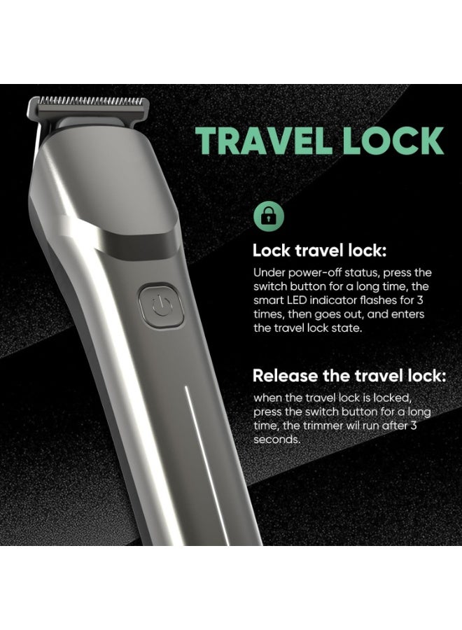 إنشن ماكينة قص الشعر للرجال، ماكينة تشذيب اللحية مع إمكانية إعادة الشحن عبر USB، ماكينة حلاقة شعر لاسلكية احترافية، ماكينة حلاقة منزلية قابلة لإعادة الشحن للرجال والنساء والأطفال، ماكينة حلاقة اللحية  - Image 2