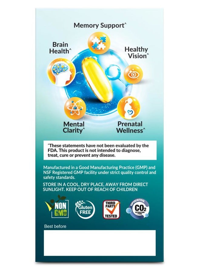 LABO Nutrition - OmaxPure DHA76 Omega 3 Fish Oil, Ultra-Concentrated 76% 950mg DHA, EPA, 60 Count, Pharmaceutical Grade, Supercritical CO2 Extracted rTG Form, for Heart, Joint, Brain & Immune Health - Image 1