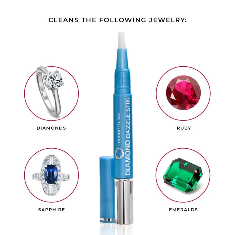 CONNOISSEURS Diamond Dazzle Stik for Rings, Earrings, and Bracelets - 2 Pack - Portable Jewelry Cleaner Solution Pen - Reduces Appearance of Fine Scratches and Removes Dirt - Image 5