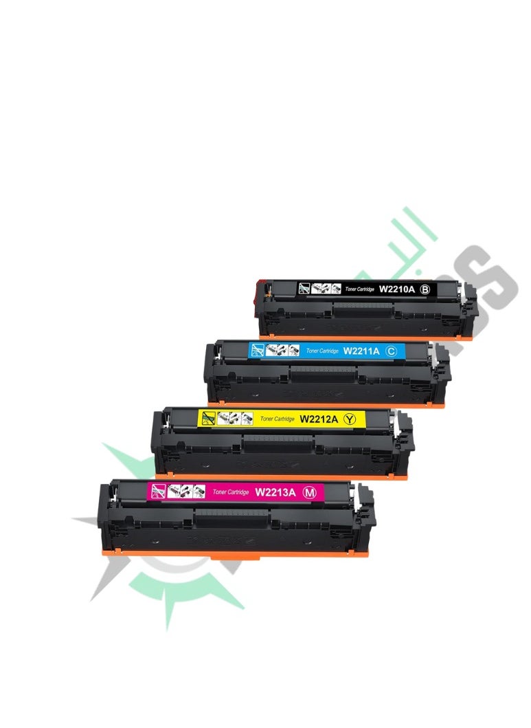 كومباس مجموعة Compass  المتوافقة مع HP 207A – أسود، أرجواني، أصفر، أزرق سماوي  - Image 2