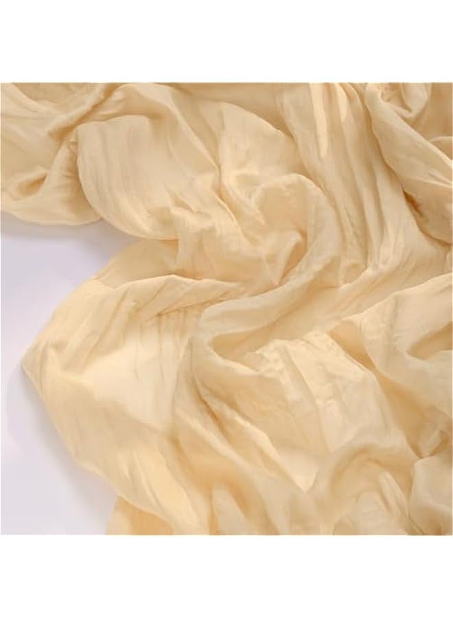 6pcs Gold Champagne  Cheesecloth Table Runner Boho Rustic Gauze 120 inch 10FT Cheese Cloth Runner for Wedding Party Baby Shower Birthday Home Decor - Image 2