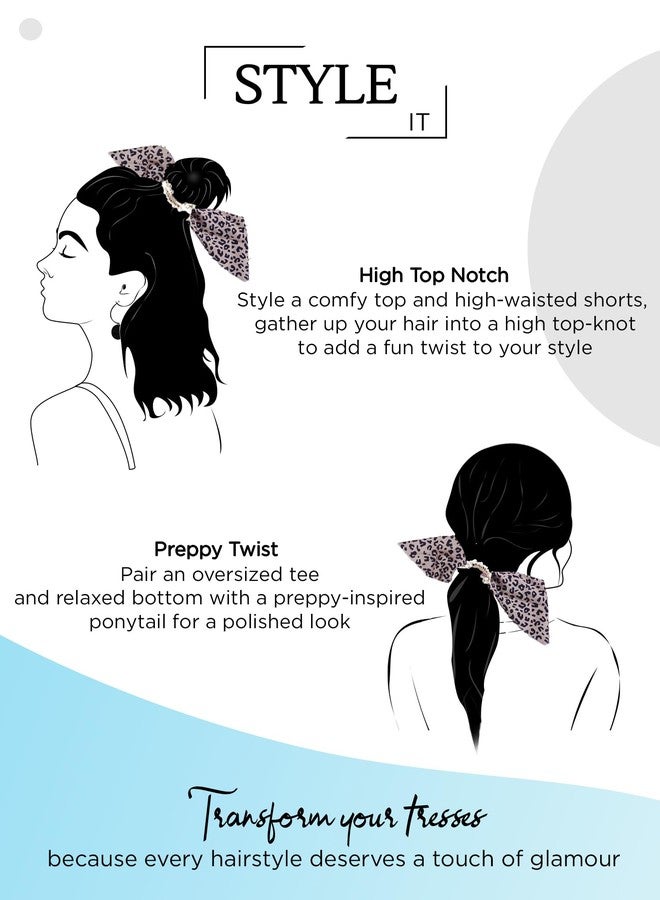 تشيميز أصفر ربطات شعر صفراء من قطعتين من قماش الشيفون الناعم بتصميم 2 في 1، مزينة بفيونكات ومرصعة باللؤلؤ، إكسسوارات شعر للنساء - Image 3