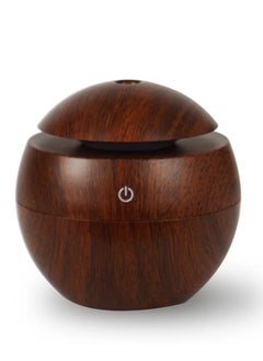 YOMNA YOMNA Mini Wooden Aromatherapy Humidifier with LED Lights – Portable Ultrasonic Air Humidifier (Wood Brown)  - Image 1
