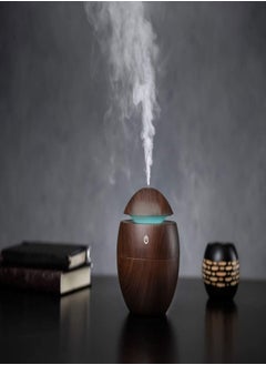 YOMNA YOMNA Mini Wooden Aromatherapy Humidifier with LED Lights – Portable Ultrasonic Air Humidifier (Wood Brown)  - Image 3