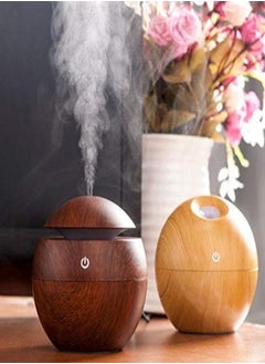 YOMNA YOMNA Mini Wooden Aromatherapy Humidifier with LED Lights – Portable Ultrasonic Air Humidifier (Wood Brown)  - Image 4