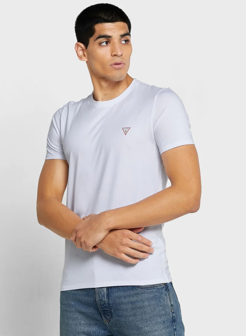 GUESS Logo Crew Neck T-Shirt
