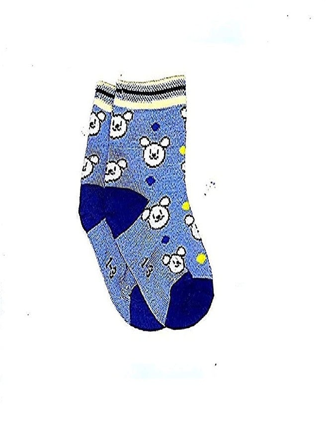 V3E Prime Unisex Cotton Printed Anti-Skid Socks (Multicolour, 5-6Years) -Set of 6 - Image 2