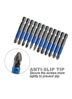 SYOSI Cross Screwdriver, 12Pcs Anti Slip Cross Slot Screwdriver Bit, 1/4 Inch Hex Shank 2 Inch/50 mm Length S2 Steel with Magnetic for Power Screwdriver Drill Impact Driver Tool  - Image 5
