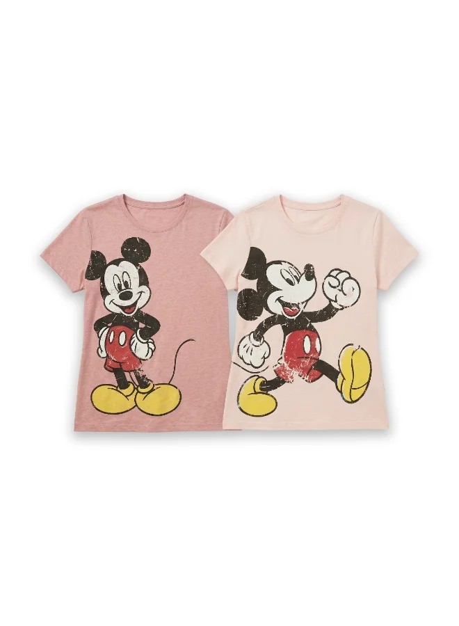 ديزني Disney Mickey Mouse Women’s Graphic T-Shirt (Pack of 2)
