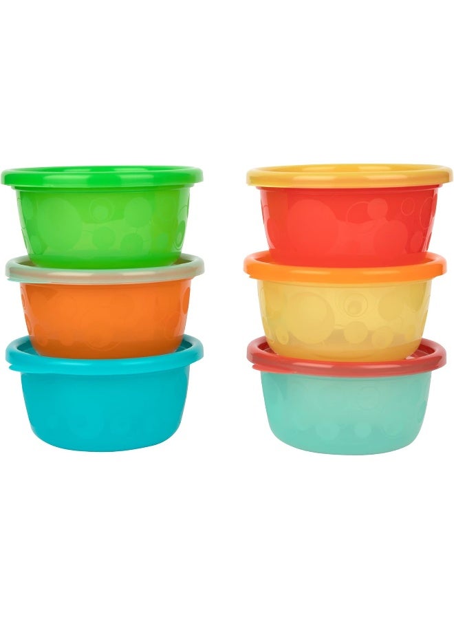 ذا فيرست ييرز The First Years Take  Toss Toddler Bowls Set - Reusable Toddler Snack Cups - Toddler and Baby Snack Containers with Snap On Lids - Ages 9 Months and Up - 8 Oz - 6 Count - Image 1