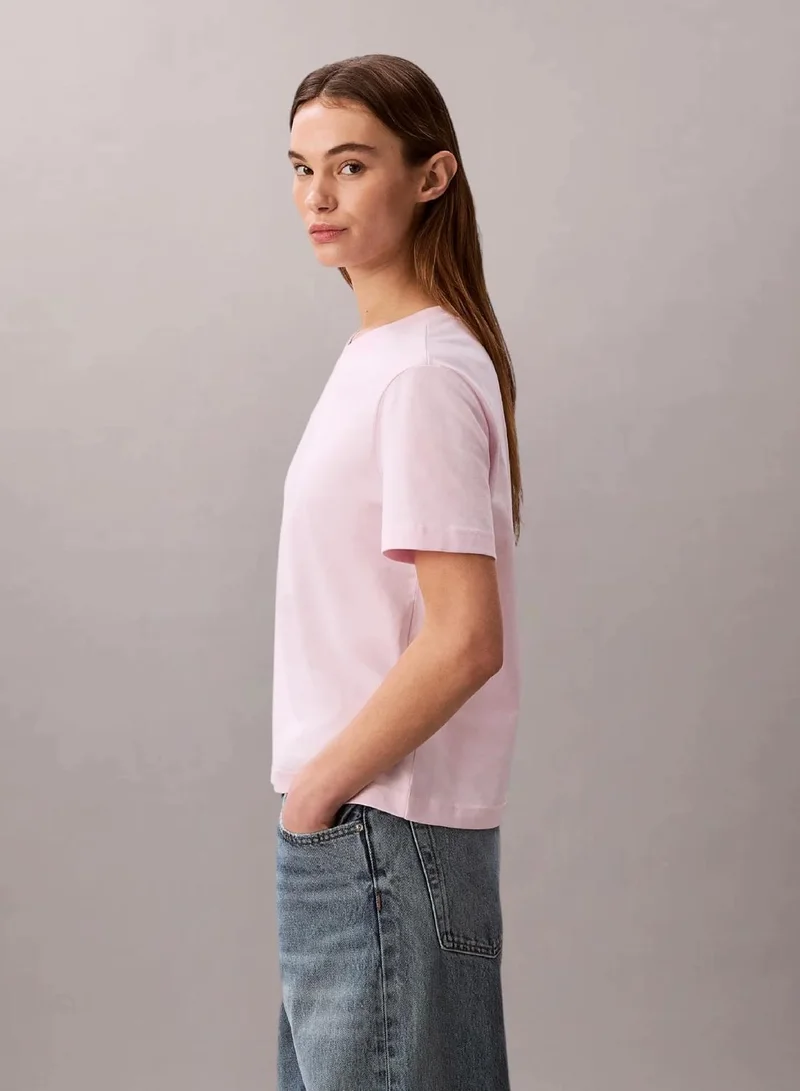 Calvin Klein Cradle Pink Short Sleeve T-Shirt for Women | Best Price UAE