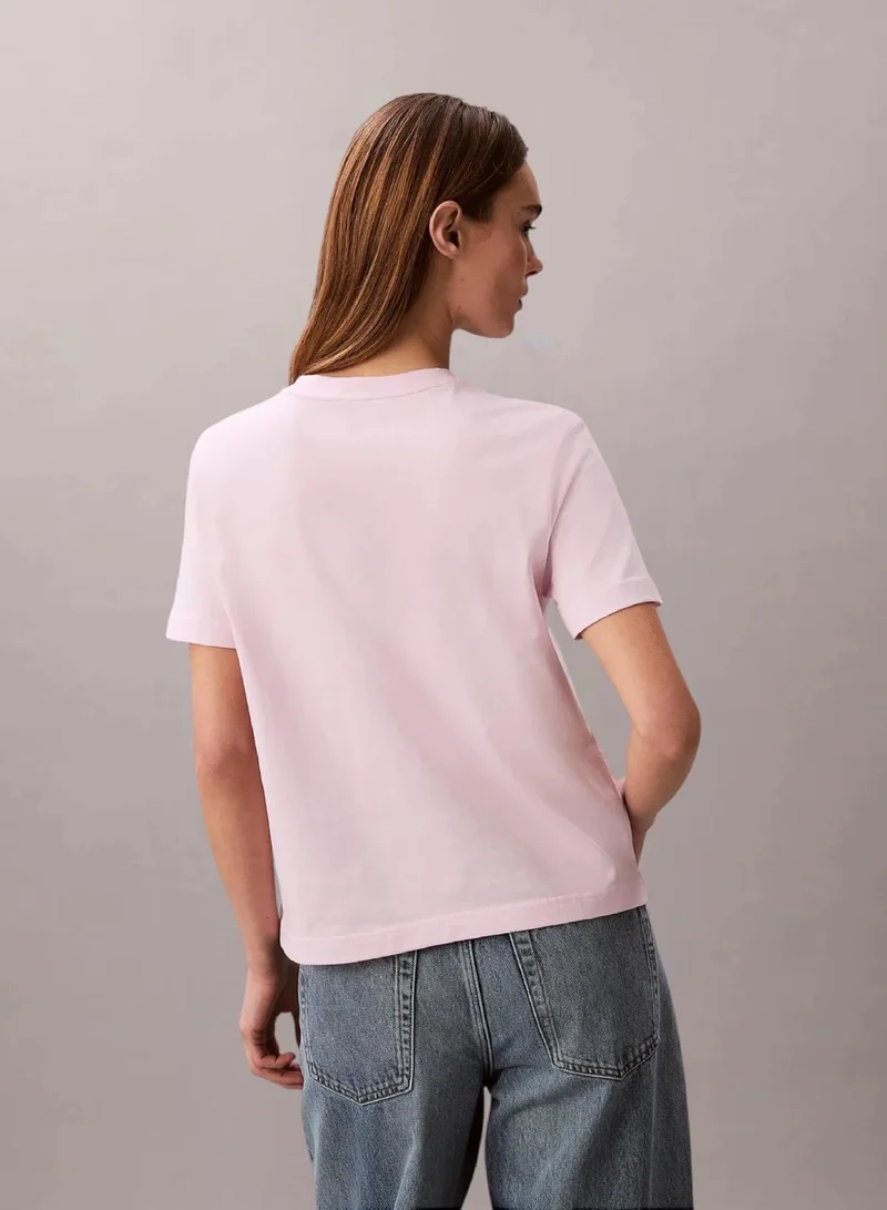 Calvin Klein Cradle Pink Short Sleeve T-Shirt for Women | Best Price UAE