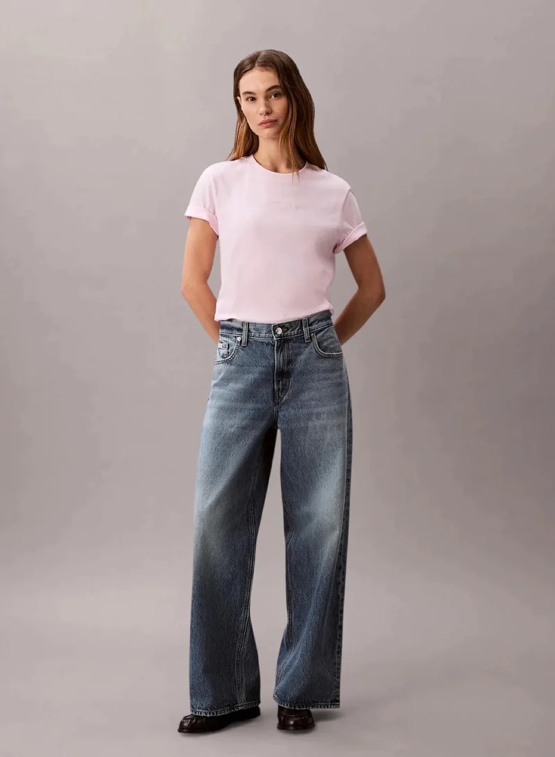 Calvin Klein Cradle Pink Short Sleeve T-Shirt for Women | Best Price UAE
