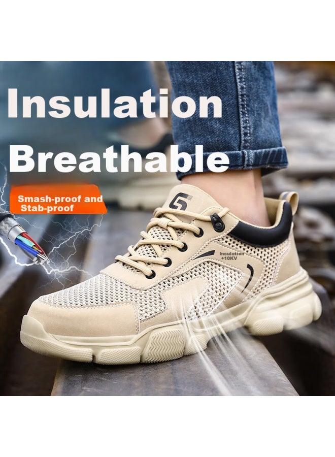 Jingtu Men'S Summer Breathable Insulated 10Kv Plastic Toe Cap Anti-Smashing Anti-Piercing Work Safety Shoes 3013Kv Size 43 - Image 4