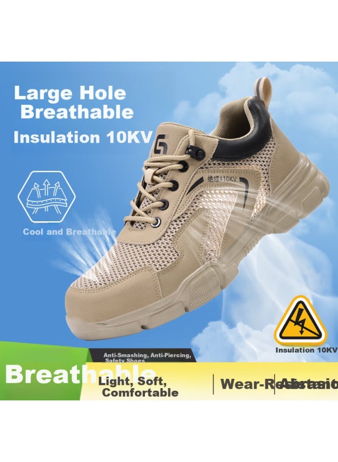 Jingtu Men'S Summer Breathable Insulated 10Kv Plastic Toe Cap Anti-Smashing Anti-Piercing Work Safety Shoes 3013Kv Size 43 - Image 1