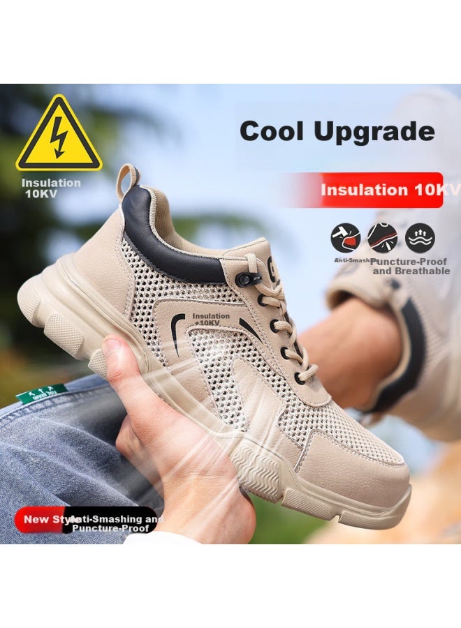 Jingtu Men'S Summer Breathable Insulated 10Kv Plastic Toe Cap Anti-Smashing Anti-Piercing Work Safety Shoes 3013Kv Size 43 - Image 5