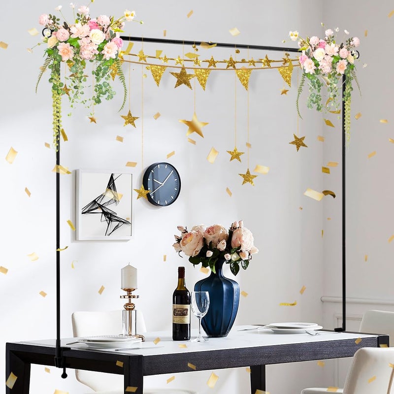 Yonderfume Over The Table Rod Stand with Clamps Adjustable Table Balloon Arch Stand for Party Wedding Anniversary 34 to 9843 Length 3025 to 4725 HeightColorBlack - Image 2