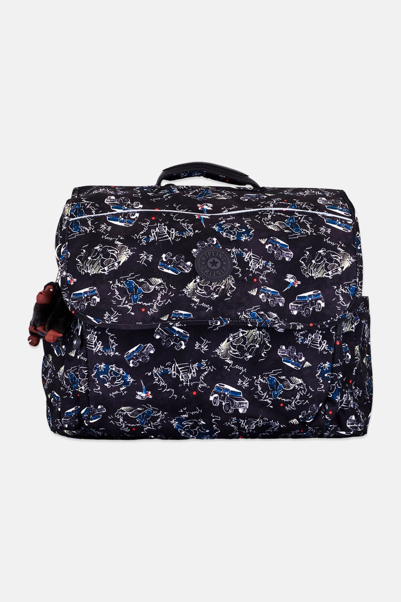 kipling Kids Boy Allover Print Backpack, Black - Image 1