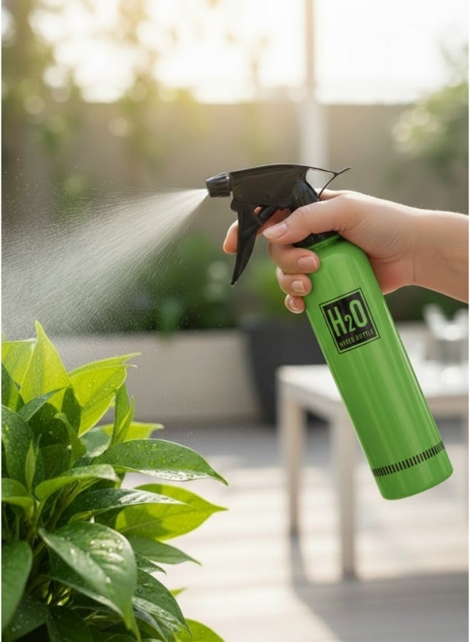 H2O Professional 500ml Hairdressing & Beauty Water Sprayer – Fine Mist Technology for Even Spray – Multi-Purpose Use for Hair Styling, Skin Moisturizing, Body Cooling, and Plant Watering – Lightweight Portable Design with Easy Press Trigger – Ideal for Salons, Home, Travel – Green - Image 1