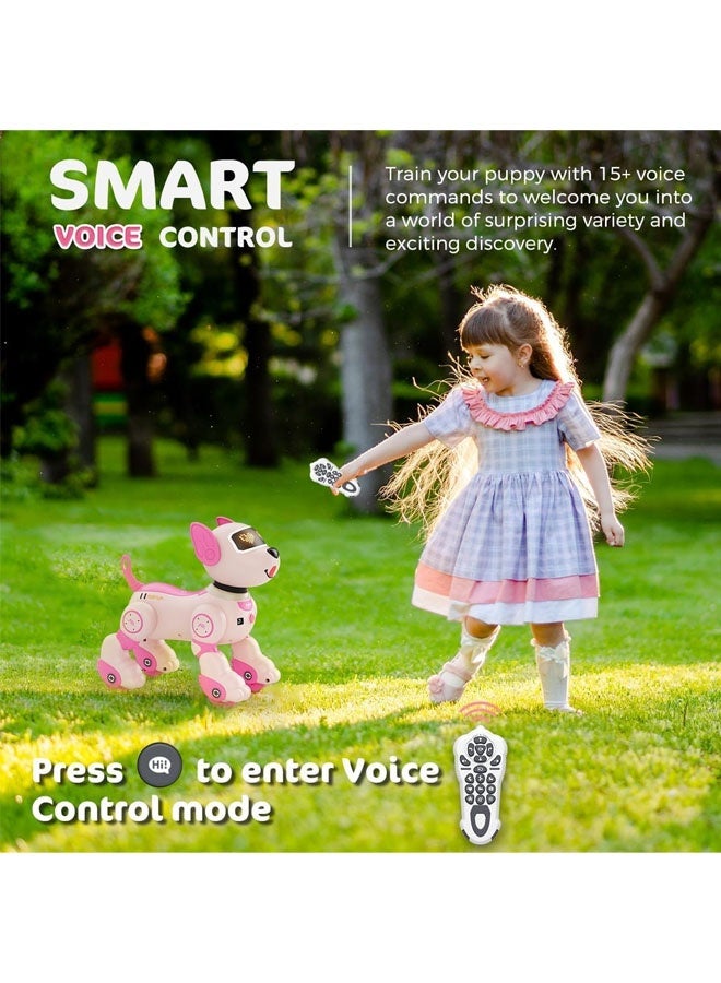 L&E Robot Dog Toy for Kids, Voice & 2.4GHz Remote Control Robot Pet with Interactive Touch Sensors, Over 20+ Responses, Program Mode, Robotic Puppy Toy for Kids Boys & Girls - Image 2