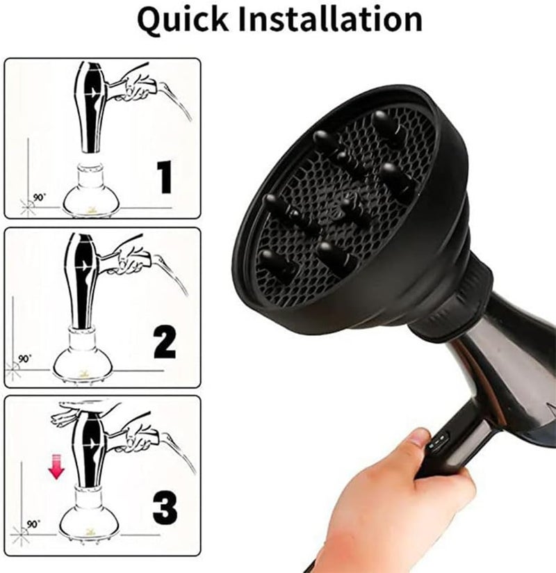 KUAZIVI Universal Collapsible Hair Dryer Diffuser Travel and Easy Storage Diffuser Fit Most of Hair Dryer (Purple) - Image 5