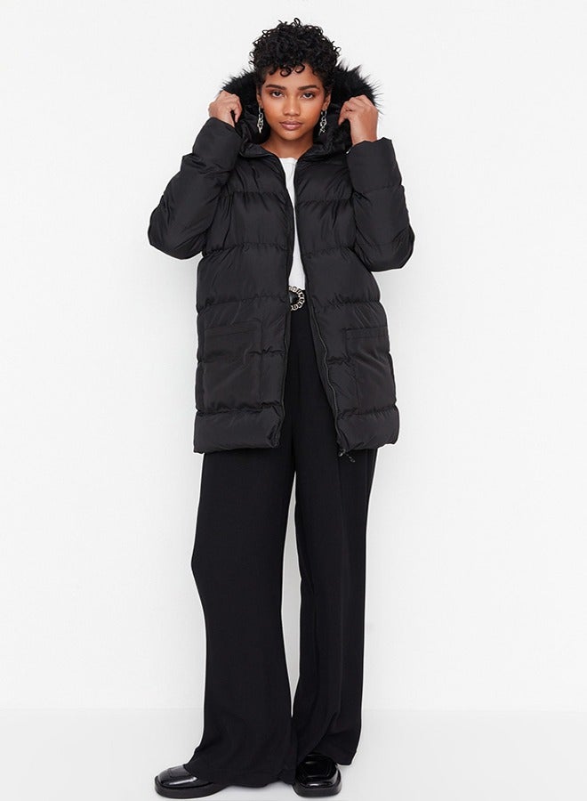 trendyol Winter Jacket - Black - Midi  - Image 2