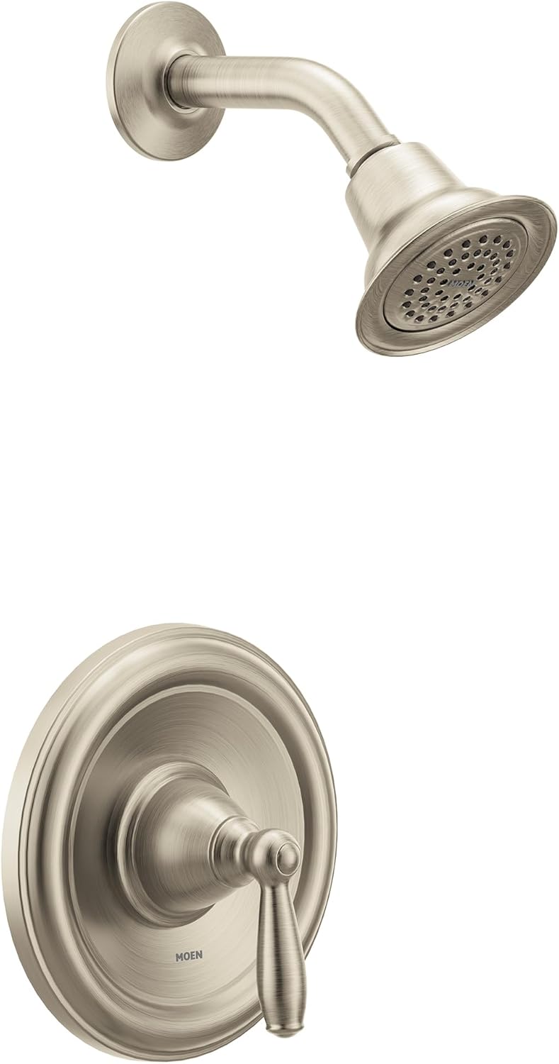 Moen Brantford Brushed Nickel Posi-Temp Pressure Balancing Shower Trim Kit with Shower Head and Lever Handle - Image 1