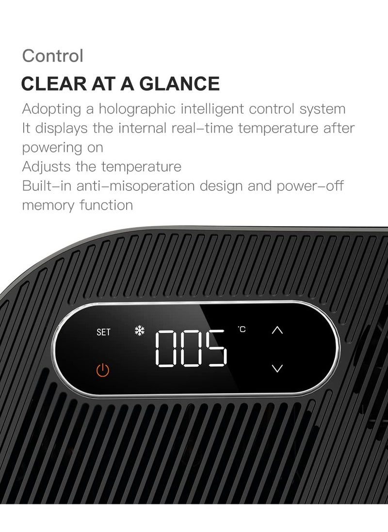 Excefore 15L Double Tank Refrigerator for Tesla Model Y, Fresh & Constant Temperature, 12V Car Fridge 16 Quart Portable Freezer Compressor Cooler for Tesla Model Y (-20°C, Black)  - Image 4