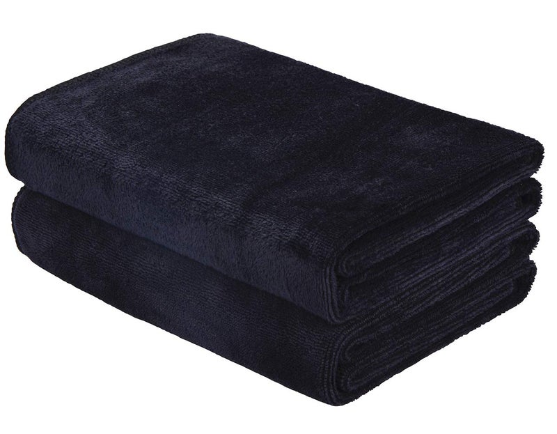 HOPESHINE Home Gyms Towel for Men Women Microfiber Gym Towels Cycling Workout Sweat Towel Set Quick Dry Exercise Sports Travel Towel Fast Drying 2-Pack (Black x2) - Image 2
