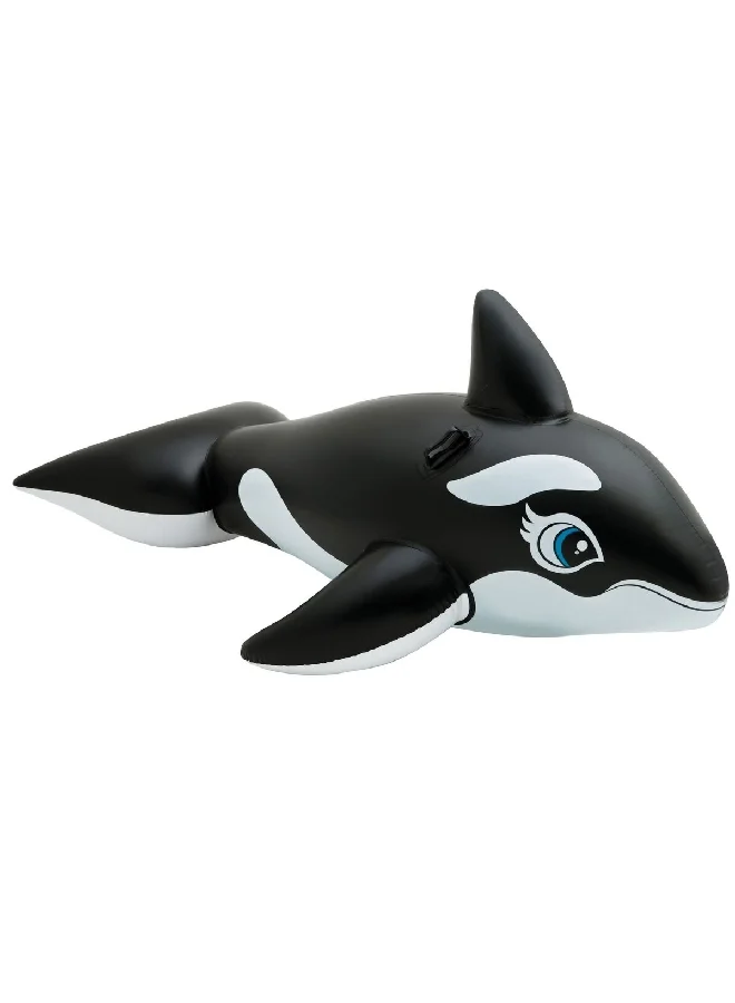 INTEX PVC Inflatable Sturdy Handles Whale Ride-On Pool Float Black and White 24.13 x 26.67 x 9.53 cm 58561