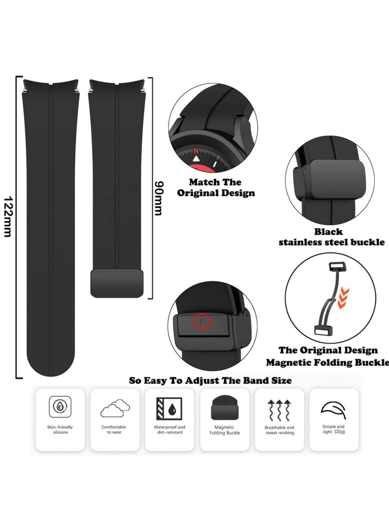 Galaxy Watch 5 Pro Bands 45mm, No Gap Silicone SportBand compatible with Galaxy Watch 7 6 5 4 44mm 40mmReplacement Strap(6Pack) - Image 2