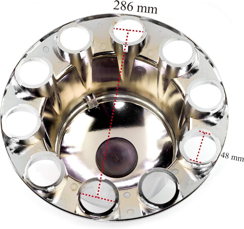 RTRHINOTUNING 1PC Axle Wheel Cover Hub Caps Kit Rear Chrome Screw-on Lug Nuts for Semi Truck TR082 - Image 4