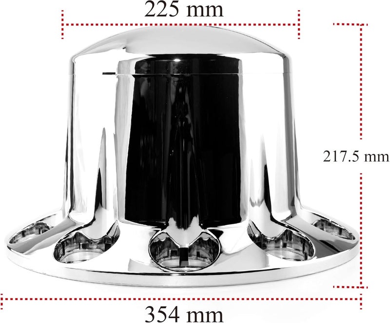 RTRHINOTUNING 1PC Axle Wheel Cover Hub Caps Kit Rear Chrome Screw-on Lug Nuts for Semi Truck TR082 - Image 3