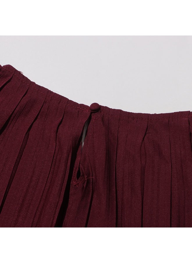 Madam Uniq - French Vintage Chic Two-Piece Set: Ruffled Bell Sleeve Top with High-Waisted Skirt - Image 1