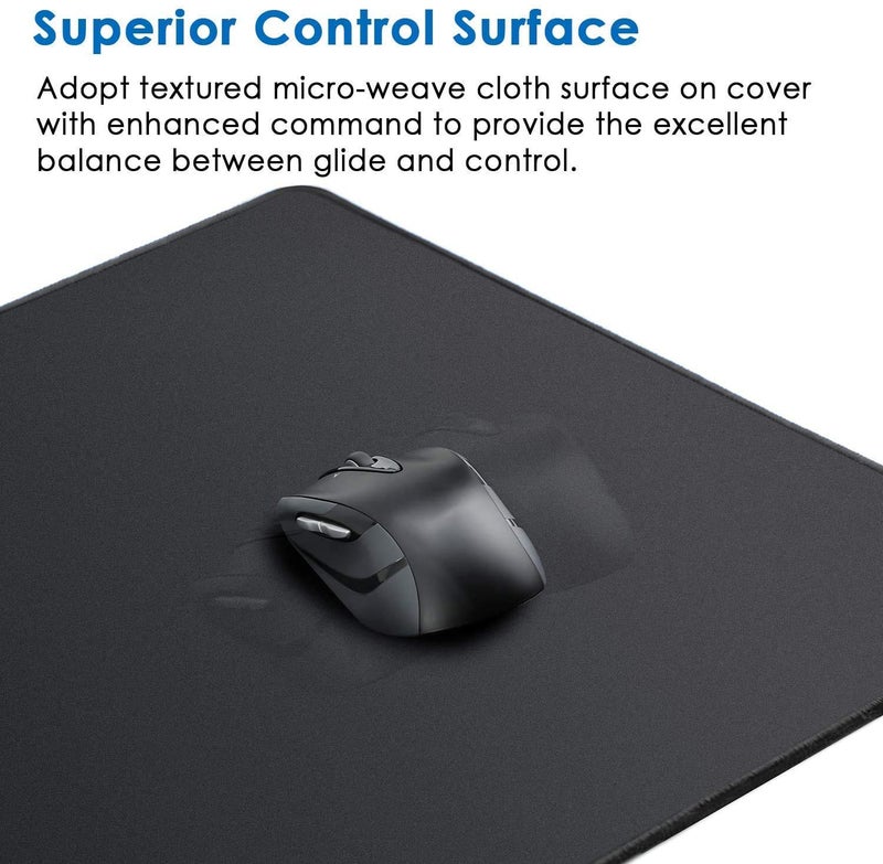 COOLCOLD Extended Gaming Mouse Pad (600x300x2mm) | Large Desk Mat for Gaming Laptop, Keyboard, Mouse & PC | Non-Slip Rubber Base, Smooth Surface, Waterproof Desk Pad for Office & Home (Black) - Image 4