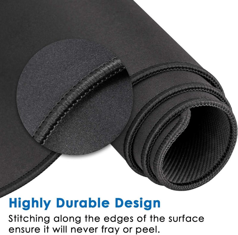 COOLCOLD Extended Gaming Mouse Pad (600x300x2mm) | Large Desk Mat for Gaming Laptop, Keyboard, Mouse & PC | Non-Slip Rubber Base, Smooth Surface, Waterproof Desk Pad for Office & Home (Black) - Image 3